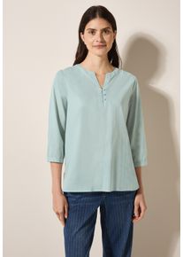 Cecil Damen Shirtblusecool salvia grün, casual, Gr. XL, unifarben, Web, 100% Baumwolle, Blusen, mit 3/4 Ärmeln