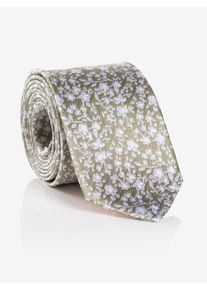 MONTI Damen Krawatte, beige, casual,klassisch, geblümt, Seide, Krawatten, aus reiner Seide, mit Blumenmuster, 6,5 cm breit