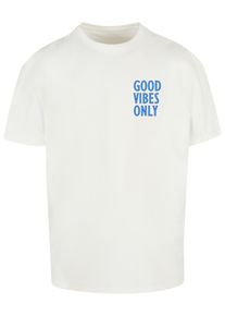 Merchcode Herren T-Shirt "Merchcode Herren Good Vibes Only Heavy Oversized Tee", weiß, casual, Gr. M, bedruckt, 100% Baumwolle, Shirts