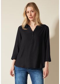 Cecil Damen Shirtbluse, schwarz, casual, Gr. M, unifarben, Stoff, 100% Viskose, Blusen, aus softer Viskose