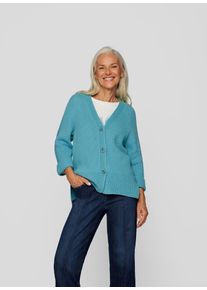 Rabe Damen Strickjacke "Strickjacke", blau, feminin, Gr. 44, unifarben, 60%Baumwolle 40%Polyacryl, Strickjacken