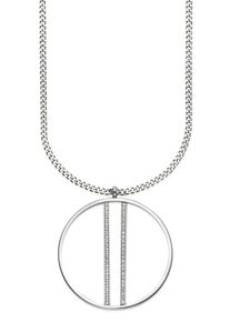 HECHTER PARIS Damen Kette mit Anhänger "Schmuck Geschenk Edelstahl Halskette Kreis Rund Stäbchen", Edelstahl, L: 80cm B: 2,2mm, silber, Edelstahl,