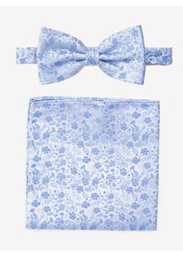 MONTI Damen Fliegehellblau floral, klassisch,casual, gemustert, geblümt, Seide, Fliegen, mit passendem Einstecktuch