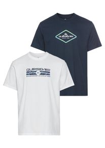 Quiksilver Herren T-Shirt "NATUREMAD INSID QUA SHORT SLEEVE PACK YM", blau, sportlich, Gr. L, Obermaterial: 100% Baumwolle, Shirts, Doppelpack