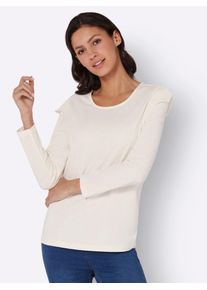 Classic Basics Damen Langarmshirt "Langarm-Shirt", beige, Gr. 46, unifarben, 100% Baumwolle, Shirts