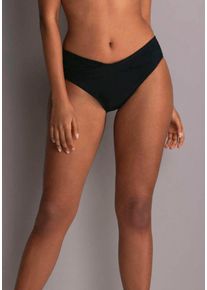 Rosa Faia Damen Bikini-Hose "Liz", schwarz, modisch, Gr. 44, unifarben, Microfaser, LYCRA, Badehosen, überkreuzter Raffblende im vorderen Bereich