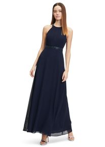Vera Mont Damen Abendkleid "Vera Mont Abendkleid rückenfrei", blau, festlich, Gr. 42, Chiffon, Obermaterial: 100% Polyester. Futter: 100% Polyester.,