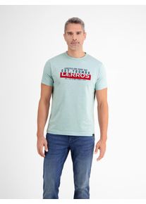 Lerros Herren T-Shirt "Lerros Unifarbenes T-Shirt mit Print", blau, Gr. S, 100% Baumwolle, Shirts