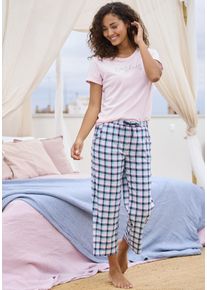s.Oliver Damen Pyjamaoberteil, Gr. 36, rosa, Single Jersey, Obermaterial: 50% Baumwolle, 50% Viskose, bedruckt, Basic, Shirts, mit Frontdruck