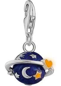 Thomas Sabo Damen Charm-Einhänger "Saturn mit bunter Kaltemaille, 2041-041-7", bunt, Silber 925 (Sterlingsilber), Charms, mit Zirkonia (synth.)