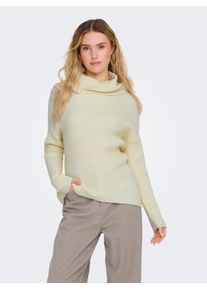 Only Damen Rollkragenpullover "ONLKATIA LS SADDLE ROLL NECK CC KNT", grau, modisch, Gr. XL, meliert, unifarben, Strick, Rippstrick, Obermaterial: 50%