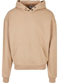 Urban Classics Herren Kapuzensweatshirt "Urban Classics Herren Snap Hoody", beige, Gr. L, unifarben, 65% Baumwolle, 35% Polyester, Sweatshirts