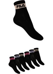 Fila Damen Kurzsocken "WOMAN QUARTER SOCKS", Gr. 39, schwarz, Baumwollmischung, unifarben, Socken, mit gerippter Knöchelpartie