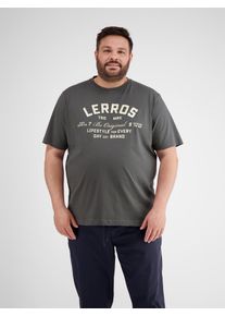 Lerros Herren T-Shirt "Lerros T-Shirt mit Print in Übergrößen", grau, Gr. 5XL, 100% Baumwolle, Shirts