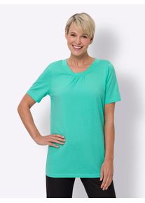 Classic Basics Damen Longshirt "Longshirt"blaugrün, meliert, Gr. 42, gemustert, mehrfarbig, meliert, 65% Polyester, 35% Baumwolle, Shirts