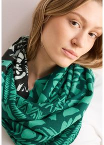 Cecil Damen Loop, grün, casual, gemustert, Stoff, 100% Polyester, Modetücher, zart