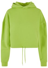 Urban Classics Damen Kapuzenpullover "Urban Classics Damen Ladies Cropped Oversized Hoodie", gelb, casual, Gr. L, unifarben, 80% Baumwolle, 20%