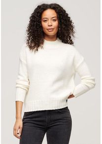 Superdry Damen Strickpullover "Essential Mock Neck Jumper", weiß, casual, Gr. XXS, Strick, Obermaterial: 50% Polyacryl, 20% Polyester, 18% Wolle, 12%