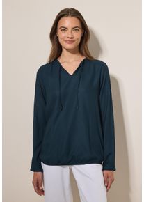 Cecil Damen Langarmbluse, blau, casual, Gr. XL, unifarben, Stoff, 100% Viskose, Blusen, aus softer Viskose