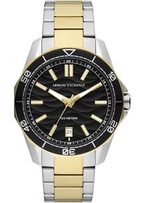 Armani Exchange Herren Quarzuhr, silber, Armbanduhren, Armbanduhr, Herrenuhr, bis 10 bar wasserdicht, Edelstahlarmband