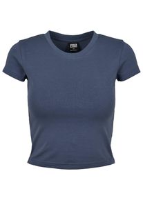 Urban Classics Herren T-Shirt "Urban Classics Damen Ladies Stretch Jersey Cropped Tee", blau, klassisch, Gr. XS, unifarben, 95% Baumwolle, 5%