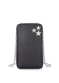 Lascana Damen Umhängetasche, schwarz, Lederimitat, gemustert, unifarben, kontrastfarbene Details, Taschen, Minibag, Handytasche zum Umhängen,