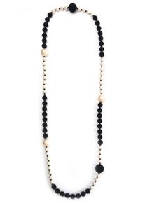 Damen Lange Kette "Amica", schwarz, Basic, Collezione Alessandro, Glas, Halsketten, mit kleinen Schliffglasperlen