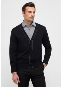 Eterna Herren Strickweste, schwarz, casual, Gr. XL, 100% Baumwolle, Westen