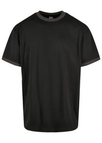 Urban Classics Herren T-Shirt "Urban Classics Herren Oversized Ringer Tee", schwarz, casual, Gr. L, mehrfarbig, 100% Baumwolle, Shirts