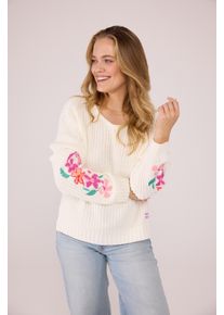 LIEBLINGSSTÜCK LIEBLINGSSTÜCK Damen Strickpullover "AminaL", weiß, modisch, Gr. 44, unifarben, bedruckt, Strick, Obermaterial: 60% Baumwolle, 40% Polyacryl,