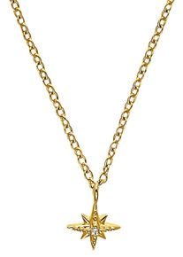Amor Damen Kette mit Anhänger "Stern, 2032783", Silber 925 (Sterlingsilber), L: 42cm B: 2mm, gold, Silber 925 (Sterlingsilber), B:2mm, Halsketten,