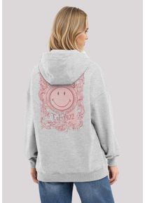 F4NT4STIC Damen Kapuzenpullover "Smiley Originals Spring Pink Typography", grau, casual, Gr. S, Obermaterial: 80% Baumwolle, 20% Polyester, Pullover,