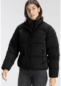 Replay Damen Steppjacke, schwarz, casual, Gr. L, unifarben, Web, Obermaterial: 90% Polyester, 10% Polyamid, Jacken