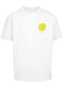 Merchcode Herren T-Shirt "Merchcode Herren Its Tennis Time Heavy Oversized Tee", weiß, casual, Gr. L, bedruckt, 100% Baumwolle, Shirts