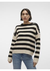 Véro Moda VERO MODA Damen Rundhalspullover "VMELYA LS O-NECK BUTTON PULLOVER GA BOO", schwarz, modisch, Gr. M, unifarben, Strick, Obermaterial: 78% Polyester,