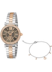 Damen Quarzuhr "Varenna", gold, JUST cavalli time, Armbanduhren, Armbanduhr, Damenuhr, Kristallsteine, Edelstahlarmband, Geschenkidee