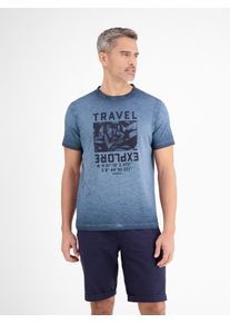 Lerros Herren T-Shirt "Lerros Modisches Herren T-Shirt mit Brustprint", blau, Gr. S, 100% Baumwolle, Shirts
