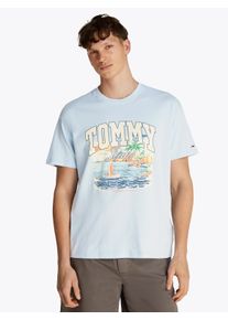 Tommy Jeans Herren T-Shirt "TJM RLX ARCH SAILING SS TEE EXT", blau, casual, Gr. M, bedruckt, Single Jersey, Obermaterial: 100% Baumwolle, Shirts, mit