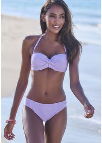 Venice Beach Damen Bügel-Bandeau-Bikini, lila, Gr. 38, unifarben, strukturiert, Polyamid, Bikini-Sets, aus edler Strukturware
