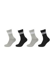s.Oliver Damen Socken "Tennissocken 4er Pack", Gr. 43, schwarz, 66% Baumwolle 28% Polyester 5% Elastodiene 1% Elasthan, gestreift, Socken