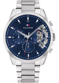 Tommy Hilfiger Herren Multifunktionsuhr "BAKER", silber, Armbanduhren, Quarzuhr, Armbanduhr, Herrenuhr, Datum, Edelstahlarmband