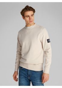 Herren Sweatshirt "BADGE CREW NECK", beige, casual, Gr. XXXL, Calvin Klein Jeans, Sweatware, Obermaterial: 100% Baumwolle, Sweatshirts, mit Logopatch