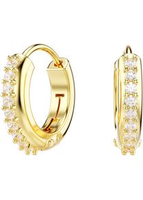Swarovski Damen Paar Creolen "Schmuck Geschenk Matrix Ohrringe, 5690669, 5690670, 5697228", Metall, gold, Metall, Ohrringe, mit Swarovski Zirkonia