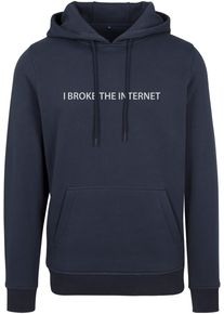 MisterTee Damen Kapuzenpullover "MisterTee Damen Ladies I broke Hoody", blau, casual, Gr. XS, unifarben, 65% Baumwolle, 35% Polyester, Pullover