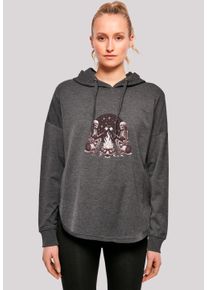 F4NT4STIC Damen Kapuzenpullover "Skelette Lagerfeuer Marshmallow", grau, casual, Gr. XS, Obermaterial: 100% Baumwolle, Pullover, Premium Qualität