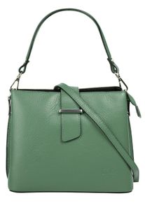 CLUTY Damen Henkeltasche, grün, Leder, unifarben, leicht glänzend, Taschen, echt Leder, Made in Italy