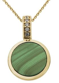 Firetti Damen Ketten-Anhänger "Schmuck Geschenk Gold 333 Halsschmuck Anhänger für Halskette Malachit", 0,025 ct P2 = erkennbare Einschlüsse, Gelbgold