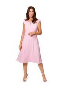 Damen Midikleid, rosa, casual, Gr. 42, HERMANN LANGE Collection, unifarben, Web, Obermaterial: 92% Polyamid, 8% Elasthan, Kleider, ohne Ärmel