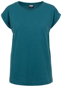 Urban Classics Herren Kurzarmshirt "Urban Classics Damen Ladies Extended Shoulder Tee", blau, casual, Gr. XS, unifarben, 100% Baumwolle, Shirts