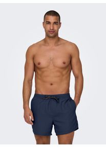 Only & Sons ONLY & SONS Herren Badeshorts "ONSTED LIFE SWIM SHORT GW 1832", blau, modisch, Gr. XXL, unifarben, Web, Obermaterial: 100% Polyester, Badehosen